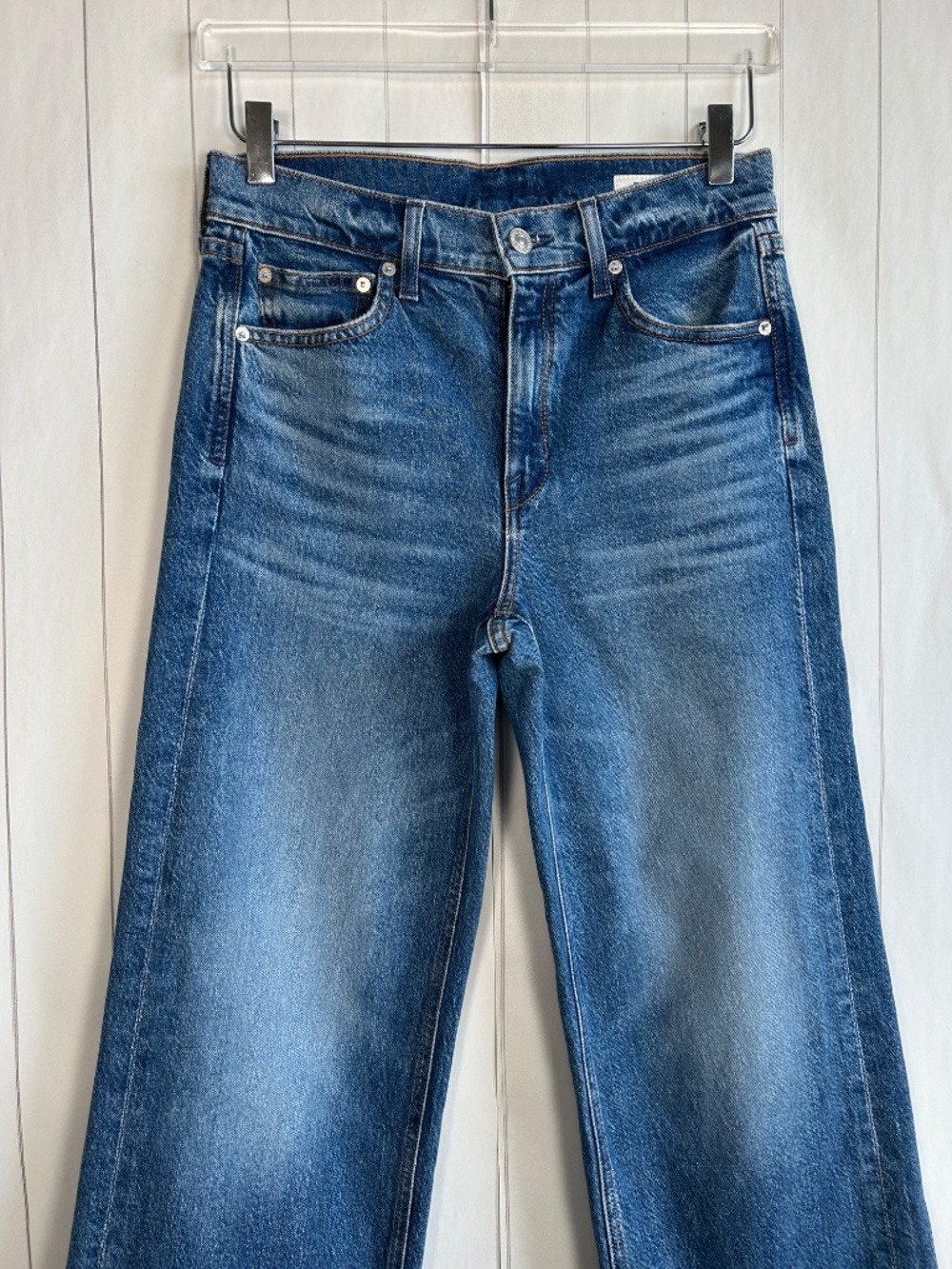 AYR size 27S The Secret Sauce Jeans blue medium wash straight loose leg FLAWED - Picture 3 of 11